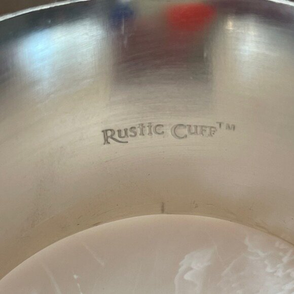 Rustic Cuff Snake Print Wide Silver Cuff Bracelet - Picture 9 of 15